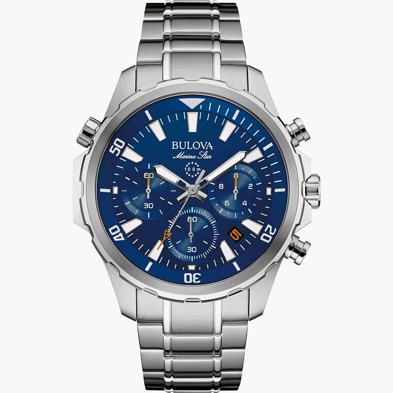 Bulova marine top star blue leather